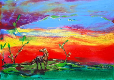 Zdjęcie: kon-surrealistyczny-dumnie-stoi-wkolo-klimat-westernu.jpg