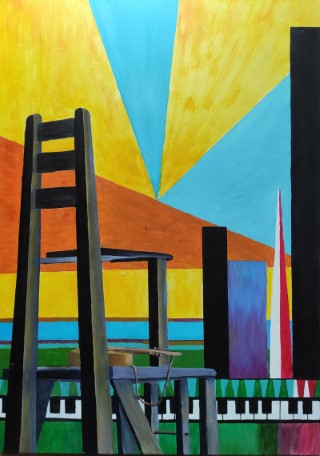 Zdjęcie: krzeslo-obraz-surrealistyczny-gitara-klawisze-kolorowy.jpg